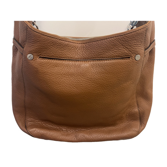 MICHAEL KORS Crossbody w/ Chain Top Handle Handbag Camel Brown Soft Leather - Picture 4 of 15
